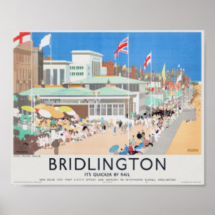 Póster Cartel antiguo de Bridlington Reino Unido 1939