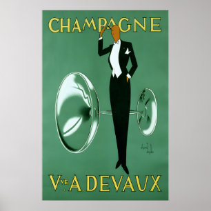 Póster Cartel Antiguo de Champán