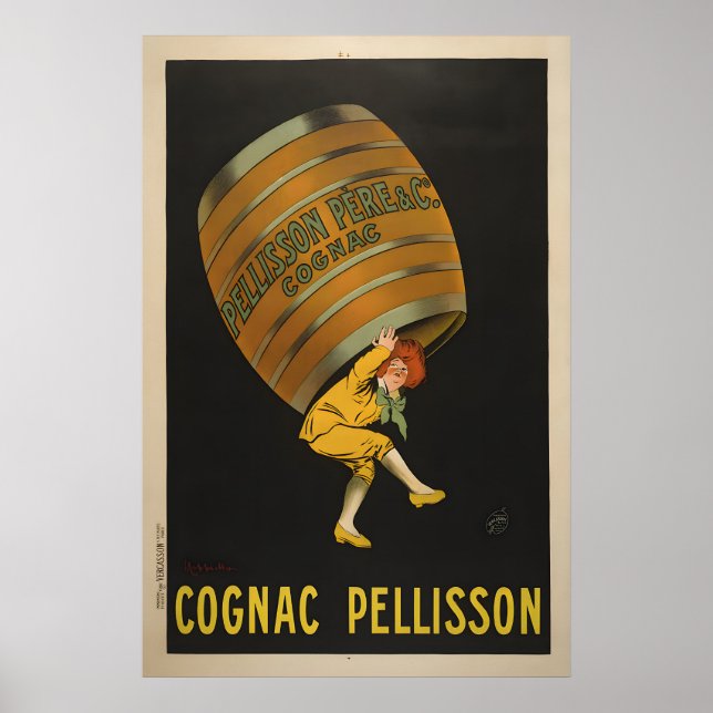 Póster Cartel antiguo de Cognac Pellisson - Cartel de Cap (Frente)