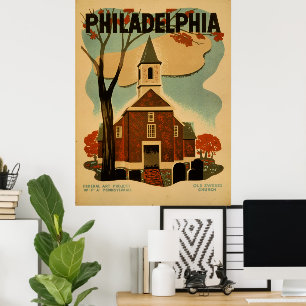 Póster cartel antiguo de Filadelfia
