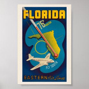 Póster Cartel Antiguo de Florida EE. UU. 1938
