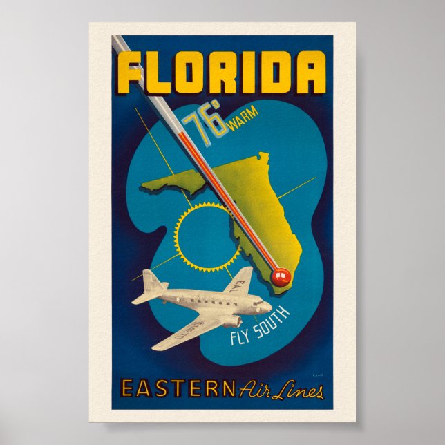 Póster Cartel Antiguo de Florida EE. UU. 1938 (Frente)