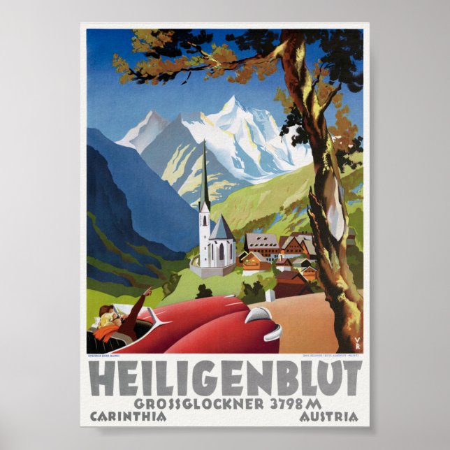 Póster Cartel antiguo de Heiligenblut Austria (Frente)
