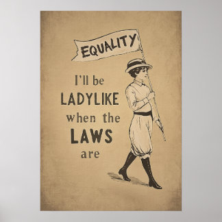 Póster Cartel Antiguo de Igualdad | Feminismo Suffragette