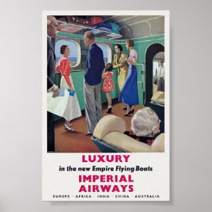 Póster Cartel Antiguo de Imperial Airways 1936