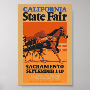 Póster Cartel Antiguo de la Feria Estatal de California E