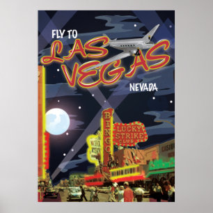 Póster Cartel antiguo de Las Vegas
