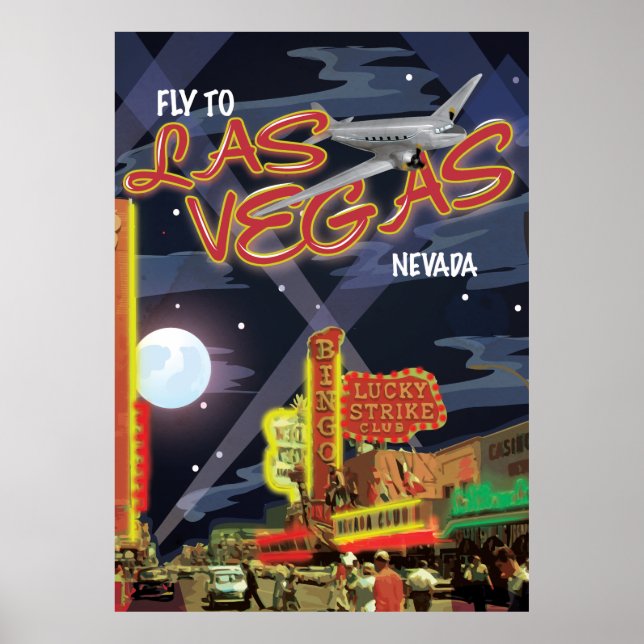 Póster Cartel antiguo de Las Vegas (Frente)