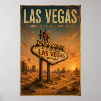 Póster Cartel Antiguo de Las Vegas