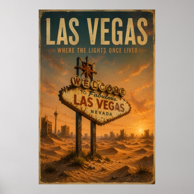 Póster Cartel Antiguo de Las Vegas (Frente)