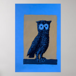 Póster Cartel antiguo de pintura de búho