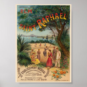 Póster Cartel antiguo de Saint-Raphaël Francia 1893