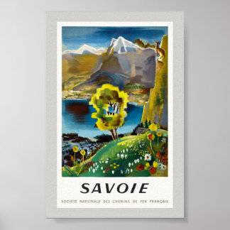 Póster Cartel antiguo de Savoie Francia 1946