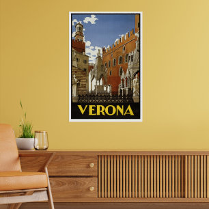 PÓSTER CARTEL ANTIGUO DE VERONA ITALIA