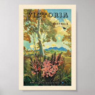 Póster Cartel antiguo de Victoria Australia 1944