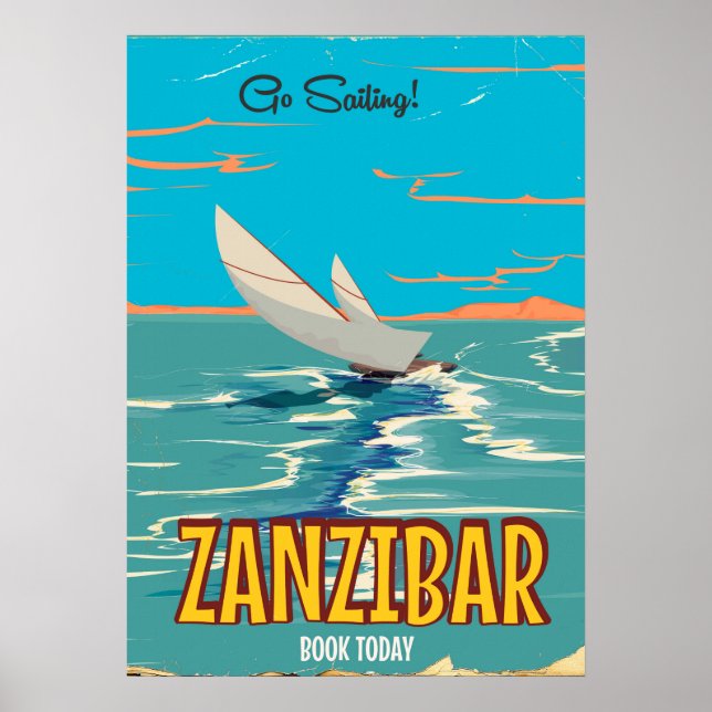 Póster cartel antiguo de Zanzíbar (Frente)