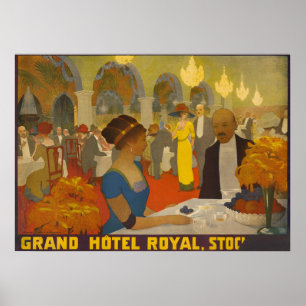 Póster Cartel antiguo del Grand Hotel Royal Estocolmo 190