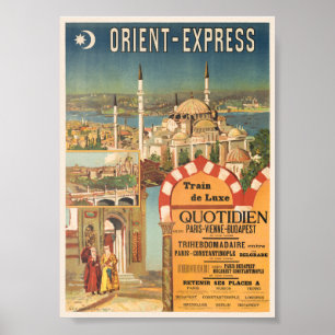Póster Cartel antiguo del Orient Express Francia años 191