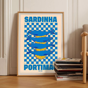 Póster Cartel Antiguo Lata de Sardinas Estampado de Sardi