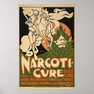 Póster Cartel Antiguo - Narcoti Cure - Dejar de Fumar