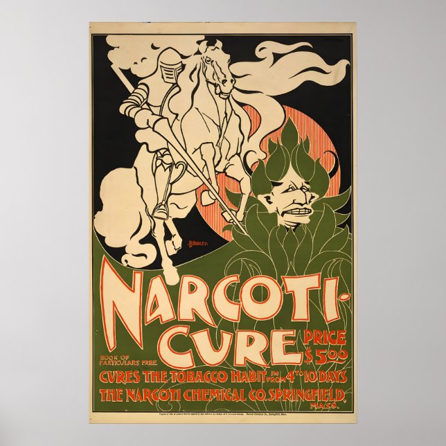 Póster Cartel Antiguo - Narcoti Cure - Dejar de Fumar (Frente)