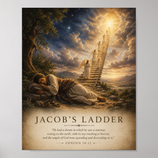 Póster Cartel Bíblico de la Escalera de Jacob
