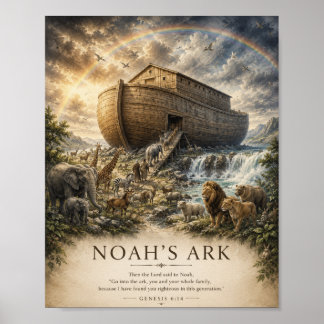 Póster Cartel Bíblico del Arca de Noé