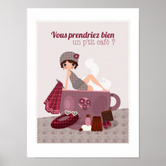 Póster Cartel café para su cocina