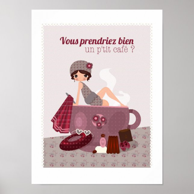 Póster Cartel café para su cocina (Frente)