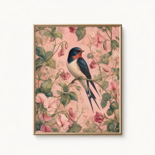 Póster Cartel Chinoiserie de Golondrina y Guisante de Olo