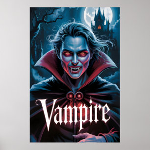 Póster Cartel Clásico de Película de Vampiro al Estilo de
