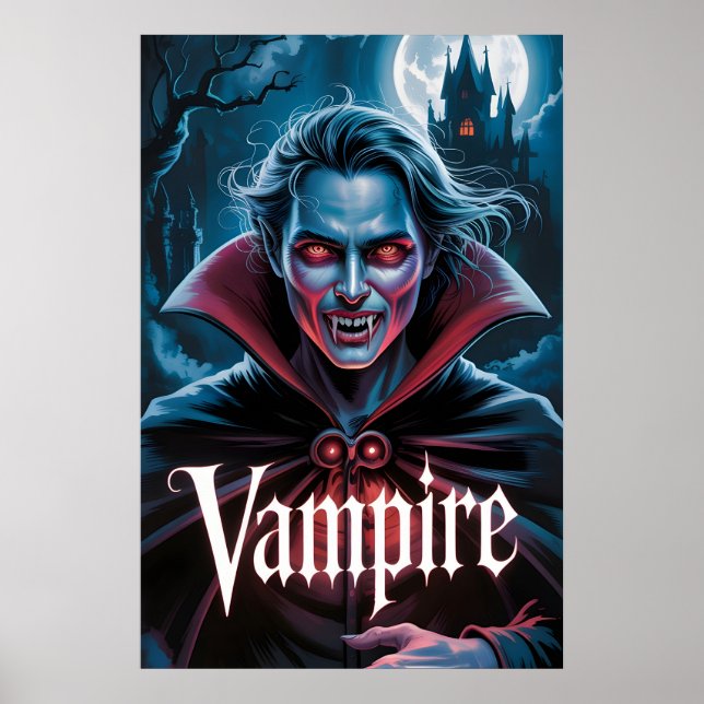Póster Cartel Clásico de Película de Vampiro al Estilo de (Frente)