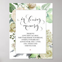 Cartel clásico y elegante para mesa de memorial de