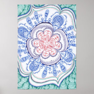 Póster Cartel colorido de la mandala