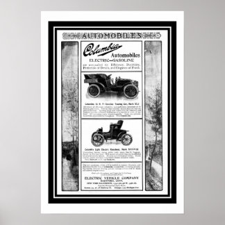 Póster Cartel Columbia Car 1903 Anuncio