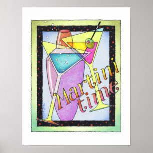 Póster Cartel de 11"x14" - HORA DEL MARTINI, Cócteles