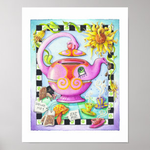 Póster CARTEL DE 11"x14" - LOCO POR LA FIESTA DEL TÉ