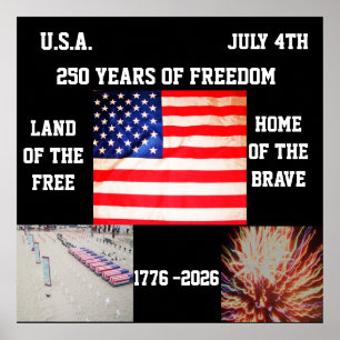 Póster Cartel de 250 AÑOS DE LIBERTAD AMERICANO