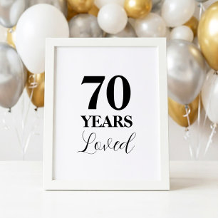 Póster Cartel de 70 años amados cumpleaños 70