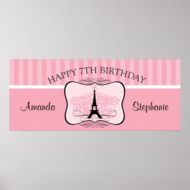 Póster Cartel de 7 cumpleaños del carrusel de París (Frente)
