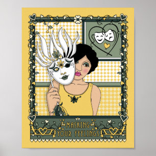 Póster Cartel de 8x10 pulgadas: Enmascarar tus sentimient