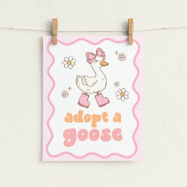 Póster Cartel de Adoptar un Ganso