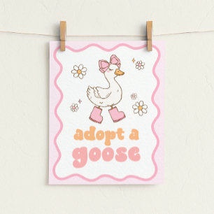 Póster Cartel de Adoptar un Ganso
