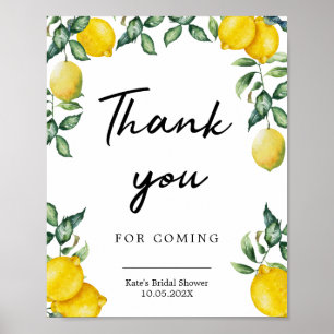 Póster Cartel de agradecimiento para fiesta de limones
