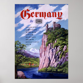 Póster cartel de Alemania en tren