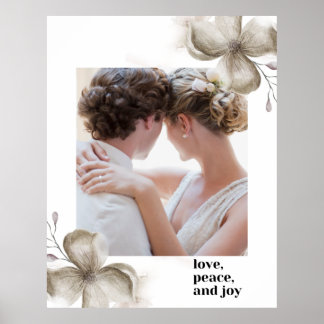 Póster cartel de amor paz y alegría
