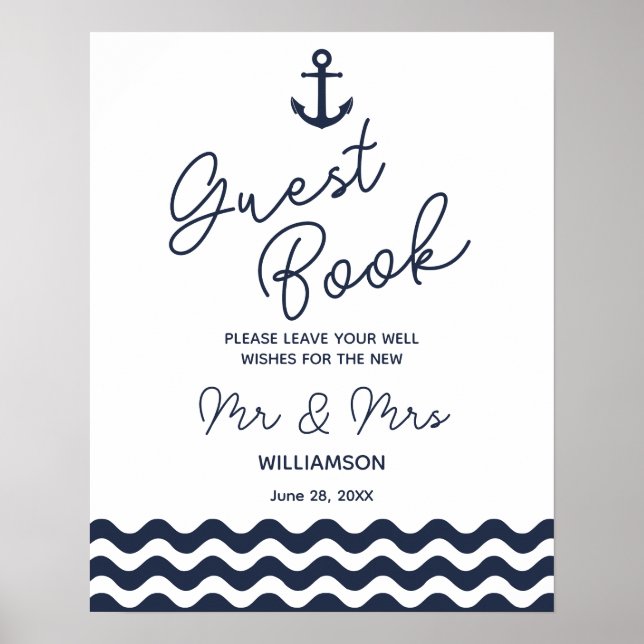 Póster Cartel de anclaje del boda náutico del libro de in (Frente)