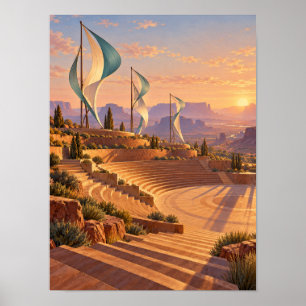 Póster Cartel de Anfiteatro de Velas de Viento Cinético 1