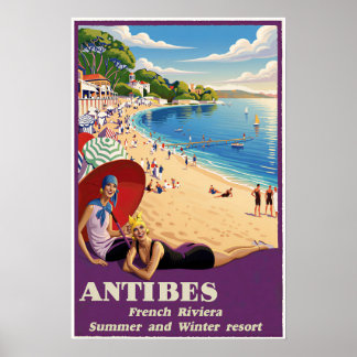 Póster cartel de Antibes, Riviera francesa