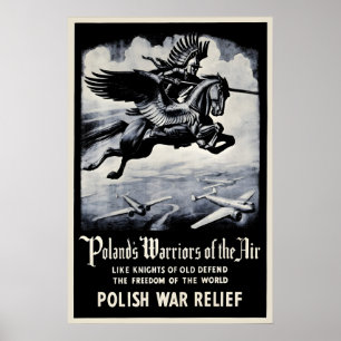 Póster Cartel de apoyo a Polonia durante la Segunda Guerr